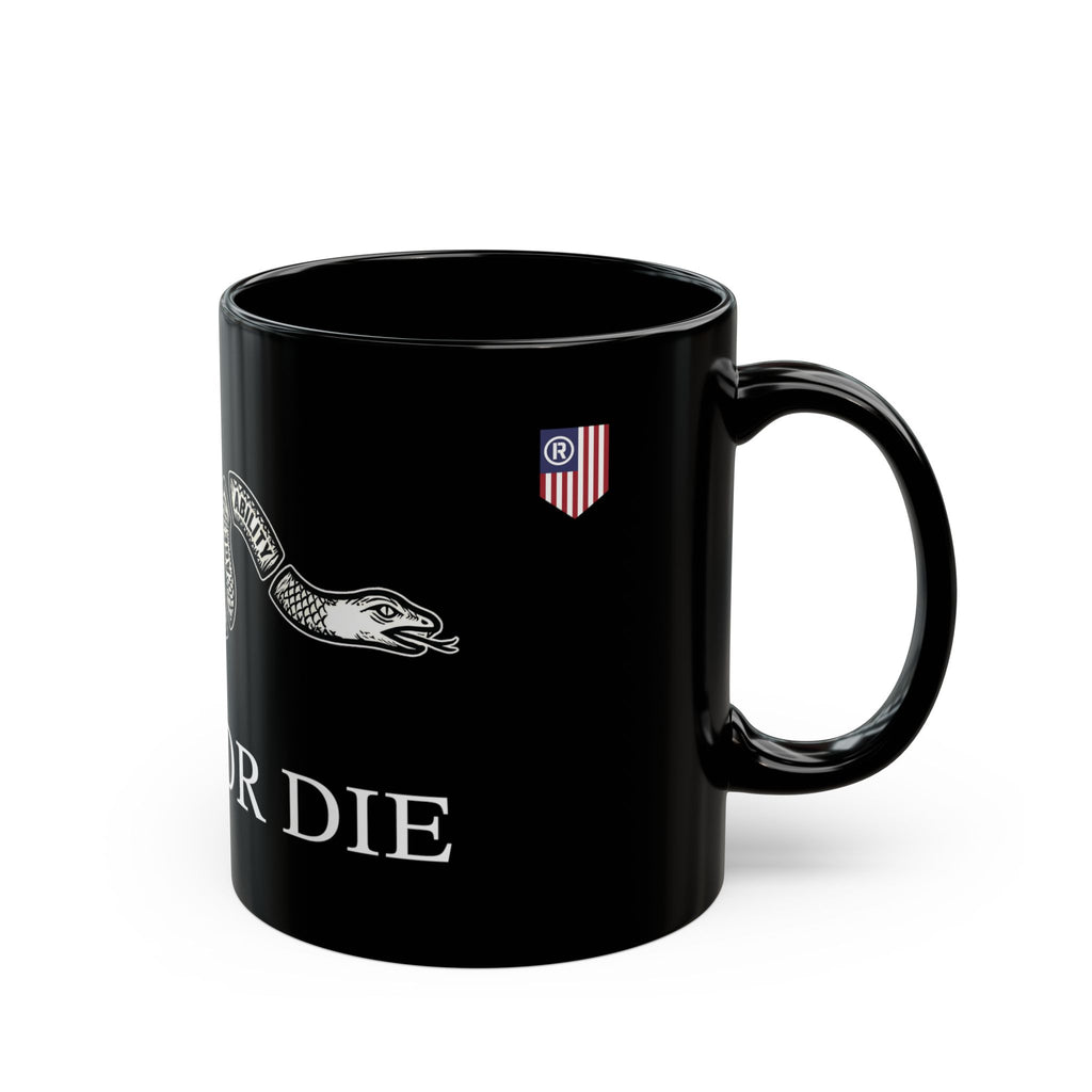 Unite or Die Snake Graphic Mug | Black Ceramic Coffee Mug